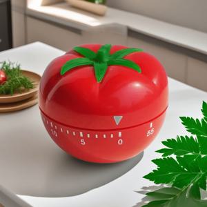 TEMU 토마토 모양 주방 타이머 - 귀여운 빨강 & 초록 디자인의 10분 시각적 모래시계, 베이킹, 공부, 숙제에 배터리 필요 없음 - 학생 및 요리사용 휴대용 플라스틱 포모도 타임어, 학습 보조 도구 | 재미있는 주방 용품 | 쉬운 숫자 읽기, 요리에 적합한 주방 타이머|타이머