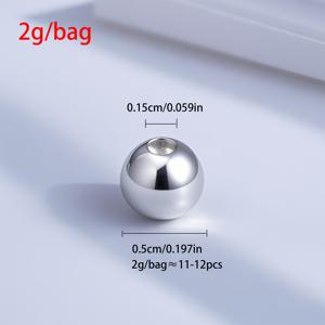 TEMU 11-100개/팩 S925 스털링 실버 비즈 라운드 스페이서 비즈 2mm-6mm 다양한 사이즈 주얼리 만들기 DIY 고급 팔찌 목걸이 액세서리|팔찌|은목걸이|비즈목걸이