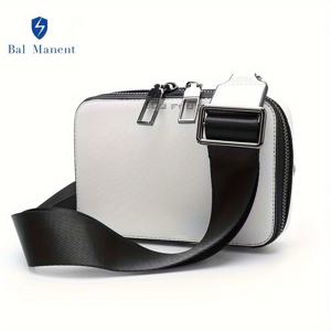 TEMU BLU FLUT 남성 캐주얼 크로스바디 지갑, 조절 가능한 스트랩, 레이스업 가슴 가방, 외출용 미니 메신저 숄더백 - 화이트
