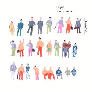 TEMU 1:75 스케일의 100개의 플라스틱 인형 세트, 앉은 상태와 서 있는 작은 인물을 묘사하고 있습니다. 미니어처 기차 배치 향상을 위한 이상적인 선택입니다.