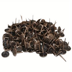 TEMU 200pcs 11*16mm 황금색 실버 앤티크 브라스 코팅 장식용 엄지핀 소파 가구 엄지핀 꽃 엄지핀 사진 벽지 게시판 코크 보드