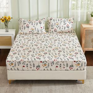 TEMU 3pcs 다색 꽃 프린트 마이크로파이버 침대 커버 세트, 부드럽고 편안함, 트윈, 풀, 퀸, 킹 사이즈에 적합, 39