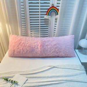 TEMU 1pc CozyHome 염색 베개 커버, 긴 플러시 인조 모피 장식 침대 베개 커버 지퍼 잠금 장치, 100% 폴리에스터, 기계 세척 가능, 인쇄 없음, 짠 직물, 250-300g - 부드럽고 푹신한 침실 액세서리