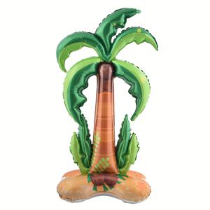TEMU 1pc 거대한 6ft 서있는 코코넛 나무 & 파인애플 풍선 - 여름 파티 장식, 하와이 테마, 자체 밀봉 알루미늄 필름, 해변 및 루아우 파티에 이상적, 여름 파티 장식|열대 파티 장식|펌프 열대 장식, 여름 파티 장식