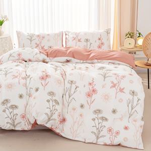 TEMU 3pcs 신선한 이불 커버 세트, 목가적 스타일 꽃 무늬 침구 세트, 부드럽고 편안한 이불 커버, 침실, 객실용 (1 * 이불 커버 + 2 * 베개 커버, 코어 없음)