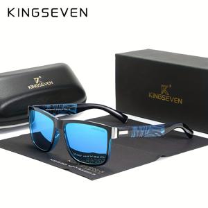 TEMU KINGSEVEN 우수한 품질의 레트로 렌즈 여성 및 남성용 스퀘어 프레임 장식 패턴