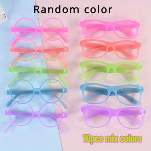 TEMU 10개 엘프 테마 Glow-in-the-Dark Eyewear - 무료 플루오레스센트, 플라스틱 라이트업 안경 할로윈 & 크리스마스 파티 선물, 축제 액세서리 | 축제 안경 | 빛나는 안경