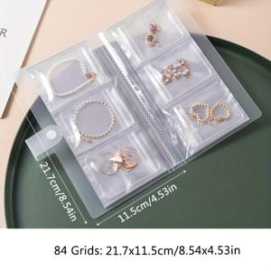 TEMU 84-Grid 휴대용 플라스틱 보석 정리 앨범, 84/160 투명 포켓 포함 - 귀걸이, 반지, 목걸이용 여행용 보석 정리 앨범 - 산화 방지 지퍼 밀봉 가방, 높은 용량 디스플레이 박스, 보석 보관, 사진 앨범 카드 보관, 보석 롤에 적합|귀걸이|목걸이|링귀걸이