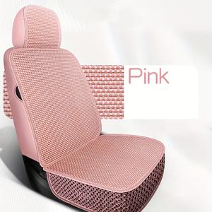 TEMU 1개 핑크 아이스 실크 섬유 자동차 시트 쿠션 - 통기성 좋고 내구성이 뛰어나며 사계절에 적합한 쉬운 설치, 더위 날씨에 쿨링 편안함을 제공하는 차량용 시트 커버 | 통기성 좋은 시트 커버 | 편안한 디자인의 차량용 시트 커버
