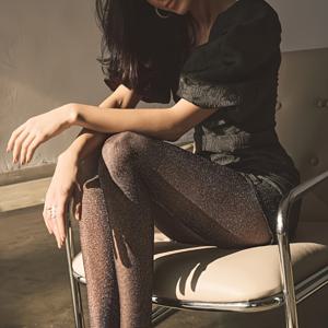 TEMU 1개 플러스 사이즈 샤이닝 쉬어 타이츠, 편안하고 스타일리시, 나일론 & 스판덱스 블렌드, 손세척전용 가능, 단색, 니트 원단, 여성 팬티스타킹