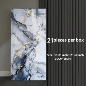TEMU 디럭스 3D 대리석 효과 비닐 벽 타일 - 6/11/22개 세트, 자체 접착, 방수, 쉽게 청소, 다기능 주방, 욕실, 거실, 침실 - 폴리에스테르, 전기 불필요