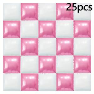 TEMU 25개 피치 & 화이트 사각형 호일 풍선 - 