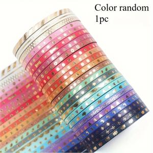 TEMU 24pcs PVC 글리터 패턴 와시 테이프, 비방수, 목재 장식, 손가방, DIY 공예용