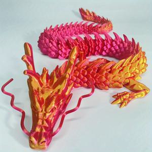 TEMU 거대한 3D 프린트 드래곤 장식 - 90cm/35.43in 생동감 넘치는 오렌지 & 레드 드래곤 조각상, 책상, 차량, 사무실용 - 크리스마스, 할로윈, 발렌타인데이, 이스터, 겨울, 새해를 위한 완벽한 선물