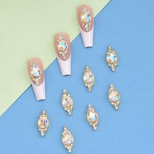 TEMU 10개 저자극성 럭셔리 오벌 네일 참 - DIY 네일 아트용 반짝이는 라인스톤 보석, 긴 손톱 및 연장 손톱에 완벽, 손 & 발 관리 액세서리
