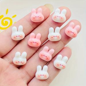 TEMU 30pcs 귀여운 만화 토끼 레진 장식, DIY 공예, 머리 클립, 헤드밴드, 폰 케이스 장식, 스크랩북 장식용 거무스미 미니 토끼 플랫백 카보콘 - 혼합 색상, 토끼 액세서리