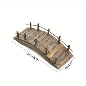 TEMU 1pc 러스티 미니어처 페어 가든 브리지 장식, 1:12 스케일 로그 브론즈 톤 레일링으로 제작, 랜드스케이프 및 홈 가든 장식에 이상적, 데이 선물, 페어 가든 액세서리 | 러스티 스타일 장식 | 세부 조작, 미니어처 가든 액세서리