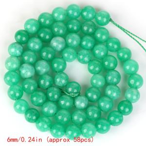 TEMU ASVRAI U 천연석 비즈 - 칼세도니 6mm, 8mm, 10mm 라운드 비즈 주얼리 만들기용, 15인치 DIY 목걸이 팔찌 귀걸이 공예 재료, 균일한 크기의 광택 비즈