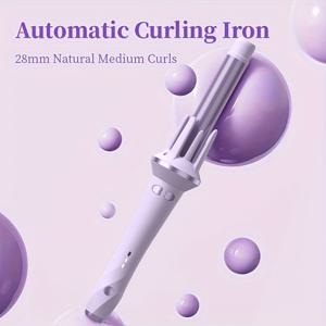 TEMU 여성을 위한 32mm 세라믹 자동 컬링 아이언 원드, 360° 회전 디자인, 빠른 열 기술, Type-C 플러그, 35W 이하 전원 소스, 집에서 전문적인 스타일링 결과, 전문적인 스타일링 | 편안한 디자인 | 빠른 가열