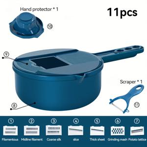 TEMU 12-In-1 야외 주방 다기능 채소 및 과일 다지기, 당근, 감자, 수동 다지기, 절단, 양파, 다지기, 캠핑 주방 도구, 호텔/상업용 채소 다지기|야채다지기