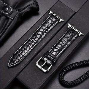 TEMU 애플 워치 울트라 6 SE 5 4 3 2 1 워치 밴드용 악어 무늬 디자인 가죽 워치 밴드 49/45/44/42mm 41/40/38mm