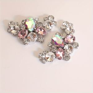 TEMU 2pcs 불규칙한 라인스톤 디자인 분리식 신발 버클 하이힐 장식, 여성 선물