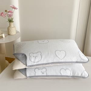 TEMU 1pc 냉각 베개 커버 - 통기성 퀼팅 텍스처, 380g 폴리에스터, 핫 슬리퍼 및 땀을 위한 지퍼 클로저 - 기계 세탁 가능, 가정, 침실, 호텔에 이상적 - 모든 계절 선물 (베개 삽입 없음), 수면 편안함 | 퀼팅 텍스처 커버 | 지퍼 베개 케이스|베개커버|케이스