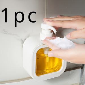 TEMU 1pc, 벽걸이형 소독기, 손세척 전용, 향수 없음, 드릴 없음, 투명한 펌프 병, 주방, 욕실, 샴푸, 손세척제, 세탁용 세제