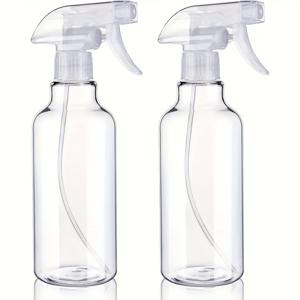 TEMU 2팩 헤비듀티 투명 플라스틱 스프레이 병, 500ml - BPS 프리, 균일한 분사용 반사 디자인, 청소 용액, 에센셜 오일 및 모발 관리 제품에 적합|오일스프레이