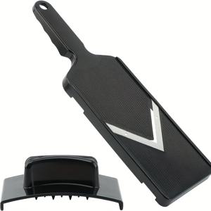 TEMU 1pc 수동 양파 슬라이서 - 스테인레스 스틸 블레이드, 인간 중심적인 블랙 핸들, 양파, 녹색, 샐러드 분쇄에 이상적, 주방 슬라이싱 도구, 양파 슬라이서 및 채소 슬라이서|야채다지기