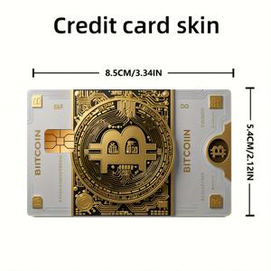 TEMU 고급 비트코인 패턴 스티커, EBT 및 교통카드, 신용카드, 직불카드, 카드 보호 스킨, 버블 없음, 소형 칩 카드에 적합한 고품질