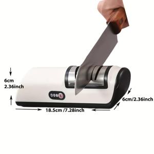TEMU 전문 USB 충전식 전기 칼 날카롭게 만드는 도구, 2단계 20° 경사면 주방 칼에 적합 - 빠른 날카롭게 만들기 및 광택, 주방 도구 날카롭게 만들기