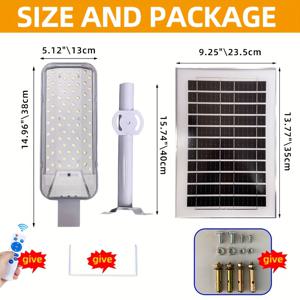 TEMU 초밝은 LED 곡선형 태양광 가로등, 리모컨 포함 6500K 태양열 로드 라이트, 실외 상업 주차장 및 도로 조명용 홈 솔라 가든 라이트