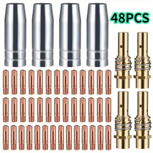 TEMU 48pcs MB15 15AK MIG 용접 총 세트, 터치 팁, 0.030