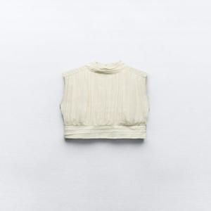 자라 링클 이펙트 크롭 탑 3897/067 ECRU