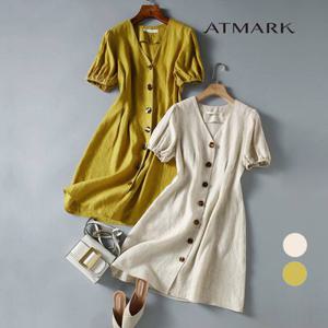 ATMARK 밴딩슬리브버튼원피스_AA43OP012G
