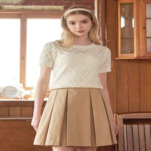 [44-120] Lovelies Round Neck Knit  러블리즈 라운드넥 니트 (봄/데일리룩/출근룩/캐주얼룩/데이트룩/여행룩/바캉스룩/펀칭/세미크롭/하트패턴/빅사이즈/자체제작)