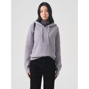 리브드 후드 풀오버  라벤더 (324Y51LY6T)