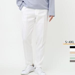 남자 슬랙스 봄 여름 9부 10부 정장 바지 스판 테이퍼드핏 화이트 흰색 빅사이즈 남성 캐주얼 세미 와이드 팬츠 커플 슬렉스 P445