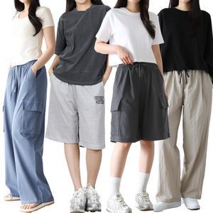 사 은 품 증 정 여자 트레이닝 반바지 5부 7부 쿨스판 버뮤다 빅사이즈 4XL 조거 카고 와이드 바스락 트랙팬츠 츄리닝