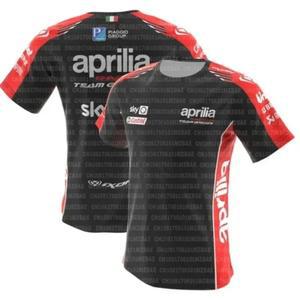 Aprilia Racing Team의 최신 Moto GP  스포츠 반팔 티셔츠 남성용 바이크 오토바이 스타일 3D 프린트 통기