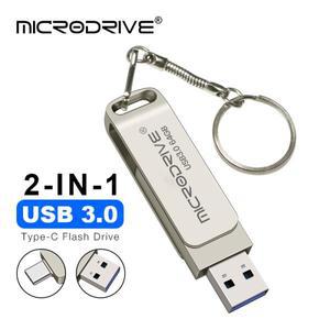 휴대폰용 OTG C 타입 플래시 드라이브 메모리 스틱, 128GB, 2 in USB 3.0 디스크