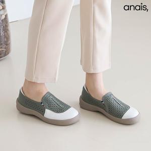 [아나이스] 소가죽 펀칭 여성 슬립온 3cm_25S189 [무료배송]