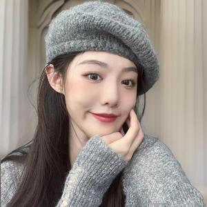 여자 털 니트 클래식 울 빵모자 모자