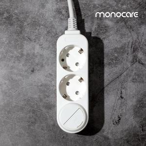 모노케어 일반 3구 (10A) 1.2m 멀티탭 +안전커버 1개