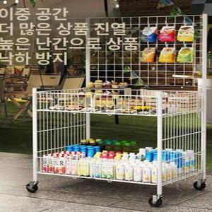 접이식 가판대 선반 바구니 플리마켓 진열대 노점 간이 철제 좌판대 휴대용 다용도 소형