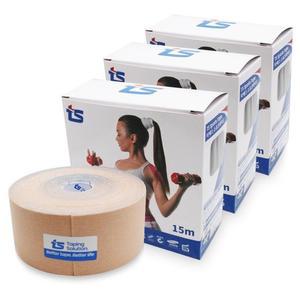 [국내산] 티에스 스포츠테이프 5cm X 15m 3롤 베이지