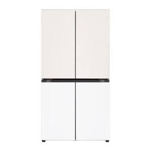 [LG]전자 4도어 베이직 냉장고 T875MEH012 크림화이트+베이지