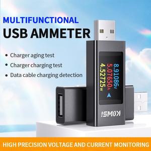 KWS-MX23 다기능 USB 테스터 1.06인치 IPS 디스플레이 DC 4-30V용 고화질 전압 및 전류 측정기 전력계