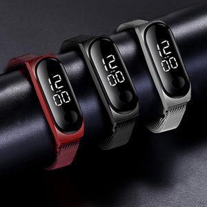 LED 방수 손목시계 스크린 남자 여자 스포츠 런닝 등산 패션 메탈 스타일